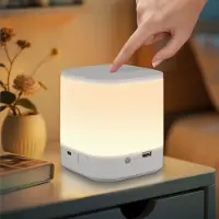 ZMH LED Nachtlicht Touch Dimmbar Nachttischlampe Akku Tischlampe Kabellos 3600mAH USB Aufladbar Weiß mit 3 Farbtemperaturen Timing Funktion