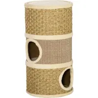 Fortuna Lai Katzenkratzbaum Kratztonne 3 Ebenen mit Sisal und Plüsch 37,5x37,5x70cm ideal für Katzenliebhaber