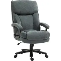 MODFU Bürostuhl Drehstuhl Polstersessel mit Wippfunktion und Rollen, Hoher Schreibtischsessel Relaxsessel mit drehbarem Sitz,Grau