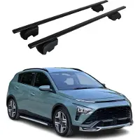 Omtec Dachträger Grundtäger für Hyundai Bayon 2021-2025 75kg Metall Schwarz 2 tlg