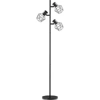 Welikera 3-Licht-Stehlampe mit flexiblen Leuchtelementen, baumähnliche Struktur, für Wohnzimmer und Schlafzimmer, Metall, Schwarz
