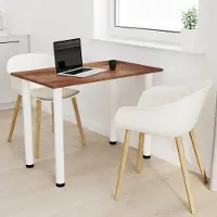 AKKE Antik Eiche Esstisch mit weiße beine LxBxH: 90x60x74 cm