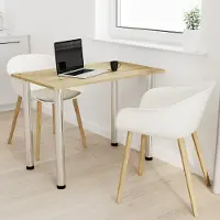 AKKE Artisan Eiche Küchentisch mit chrom beine LxBxH: 90x60x74 cm