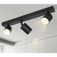 ZMH LED Deckenleuchte Schwarz Deckenstrahler: GU10 Deckenlampe Spots 3 Flammig 330°Schwenkbar Deckenspots Modern Flurlampe Ohne Leuchtmittel