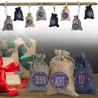 Yakimz Adventskalender zum Befüllen Weihnachten Säckchen Decor 24 Stoffbeutel(3 Farben)