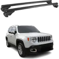 Omtec Dachträger Grundtäger für Jeep Renegade 2014-2025 75kg Aluminium Schwarz 2 tlg