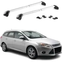Aurilis Dachträger Relingträger für Ford Focus III Wagon 2011-2018 Alu Silber 2 tlg ABE