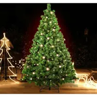 TolleTour Künstlicher Weihnachtsbaum mit Beleuchtung LED Tannenbaum für Weihnachten-Dekoration, aus PE und PVC,210cm inkl. 1200 Spitzen PVC Nadeln,400 warmweiße LED-Leuchten