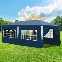 Yakimz Pavillon Betriebsveranstaltungen – Leicht aufzubauen, perfektes Partyzelt für den Garten Blau 3x6m