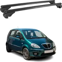 Omtec Dachquerträger für Lancia Musa, Baujahre 2004-2012, aus Aluminium, schwarz