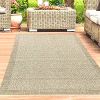 Carpetia Teppich moderner für den Außen- und Innenbereich einfarbig in Beige Größe - 160 x 230 cm