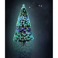 TRMLBE Künstliche Weihnachtsbäume 240CM Glasfaser Weihnachtsbaum mit Kiefernnadel LED Beleuchtung für Weihnachtsdekoration Zuhause und im Büro (300 Leds, Bunt Kiefernnadel)