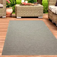 Carpetia Indoor & Outdoor Teppich Sisal Optik Balkon Küche Terrasse Wohnzimmer - beige grau Größe - 120 x 160 cm