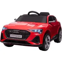 Fortuna Lai Kinder-Elektroauto, bis 5 km/h, mit Sicherheitsgurt, Fernbedienung, Scheinwerfern, Musikfunktion, rot