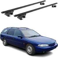Aurilis Dachträger Gepäckträger für Ford Mondeo Wagon 1993-2014 Alu Schwarz 2 tlg ABE