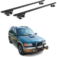Aurilis Dachträger Gepäckträger für Kia Sportage JA 1994-2004 Alu Schwarz 2 tlg ABE