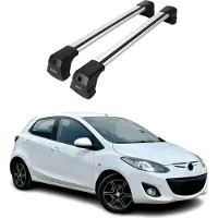 Omtec Dachträger Gepäckträger für Mazda 2 2007-2015 Grundträger Aluminium Grau 2x