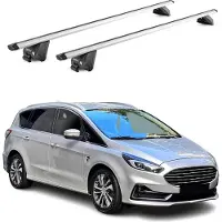 Aurilis Dachträger Grundtäger für Ford S-Max 2015-2023 100kg Aluminium Silber 2tlg ABE