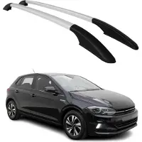 Omtec Aluminium Dachreling Relingträger für VW Polo 2017-2021 Silber 2x