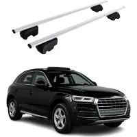 Omtec Dachträger Gepäckträger für Audi Q5 2017-2024 Querträger ABE Alu Silber 2x