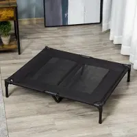 XTEILC Tierkissen Hundeliege Erhöhtes Outdoor Hundebett & Hundesofa Oxford Schwarz 92x76x18cm Tragkraft: 30 kg