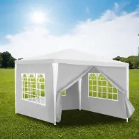 Izrielar Pavillon 3x3m mit Seitenwänden Tasche Wasserdicht UV-Schutz 50+Gartenpavillon Gartenzelt Partyzelt Weiß