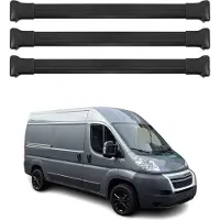 Omtec Dachträger Grundtäger für Citroen Jumper 2006-2020 75kg Aluminium Schwarz 3 tlg