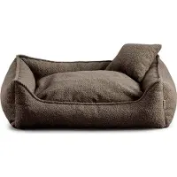 POOM Hundebett Kleine Hunde Bear - Hundekissen Waschbar - Inklusive kleines Kissen - Farb- und Größenwahl (XXXL - 130x110, Braun)