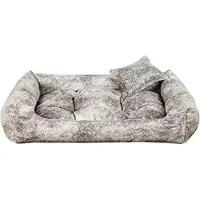 POOM Hundebett EKO – Elegantes Hundesofa aus Ökoleder, pflegeleichte Hundeliege und langlebiges Hundekissen in hoher Qualität (XS - 55x45, Marmuriert)