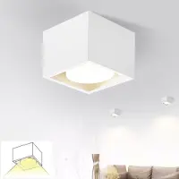 ZMH LED Deckenspots Weiß Aufbauspot Aufputz Warmweiß GX53 5W Deckenstrahler Schwenkbar Eckig Aufbaustrahler für Küche Wohnzimmer Esszimmer Korridor Flur ohne Leuchtmittel