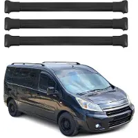 Omtec Dachträger Grundtäger für Citroen Jumpy 2007-2016 75kg Aluminium Schwarz 3 tlg