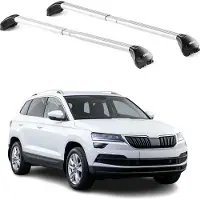 Aurilis Dachträger Grundtäger für Skoda Karoq 2017-2025 100kg Aluminium Silber 2x ABE