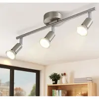 ZMH LED Deckenstrahler 3 Flammig - Flur Deckenlampe Modern Deckenleuchte GU10 Deckenspot Schwenkbar 350°Drehbar Strahler Lampe Edelstahl Decke Wohnzimmer Schlafzimmer Küche Ohne Leuchtmittel
