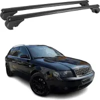 Omtec Dachträger Grundtäger für Audi A4 B6 Avant 2001-2004 75kg Alu Schwarz 2 tlg