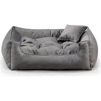 POOM Hundebett BASEL – Bequeme Hundeliege aus langlebigem Stoff, gemütliches Hundekissen XS–3XL (3XL-130x110, Anthrazit)