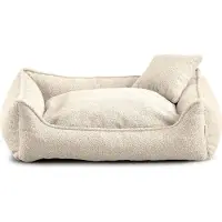 POOM Hundebett Grosse Hunde Bear - Hundekissen Waschbar - Inklusive kleines Kissen - Farb- und Größenwahl (S - 65x55, Creme)