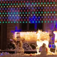 TolleTour LED Lichternetz 4.5*1.6M Lichtervorhang Lichterkette Lichterketten Leuchte 8 Modi RGB
