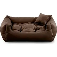 POOM Hundebett NEO – Bequeme Hundeliege aus strapazierfähigem Stoff, langlebiges Hundekissen in hoher Qualität (S - 70x55, Braun)