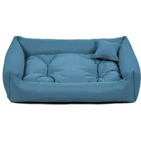 POOM Hundebett NEO – Bequeme Hundeliege aus strapazierfähigem Stoff, langlebiges Hundekissen in hoher Qualität (L - 90x75, Hellblau)