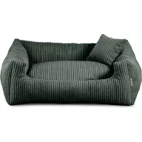 POOM Hundebett – Weiches, geripptes Material mit Polyurethanschaumstoff-Füllung, schmutzabweisend, in verschiedenen Farben und Größen, inkl. kleinem Kissen (XXL - 110x90, Grün)