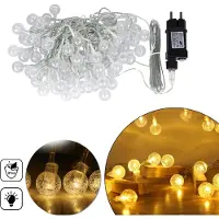 XINZI LED Weihnachtsbeleuchtung led leiste 10M 80 LEDs Kristall Kugeln Warmweiß Kristallkugeln Glühbirnen 8 Beleuchtungmodi Transparent