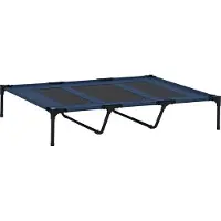 Fortuna Lai Hundebett, faltbar, Outdoor-Hundebett, erhöhter Stand, 122 cm x 92 cm x 23 cm, Blau + Schwarz
