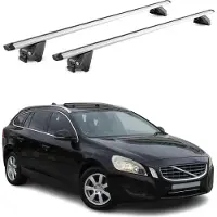 Omac Dachträger für Volvo V60 / Cross Country 2010-2018 100kg Alu Silber 2x ABE