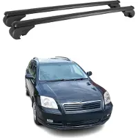 Omac Dachträger für Toyota Avensis Combi 1997-2000 Gepäckträger Aluminium Schwarz 2x