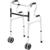 Yakimz Rollator Gehhilfe faltbar, Leichtgewicht Laufhilfe, aus Aluminium bis 180 kg, Höhenverstellbar