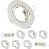 ZMH 6ER Set Einbaurahmen Weiß GU10 Einbaustrahler Rahmen mit Sockel Lochdurchmesser 50mm Einbauspots Schwenkbar 30°Spot für LED Leuchtmittel Halogen