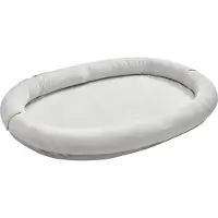 SucceBuy Hundebett für Menschen und Hunde, 178x120x24 cm, großes Memory-Schaum-Bett mit Seitentasche, Griff und Reißverschluss, abnehmbarer und waschbarer Bezug, Kurzflor, Grau