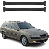 Omtec Dachträger Grundtäger für Opel Vectra B Kombi 1995-2002 75kg Alu Schwarz 2 tlg