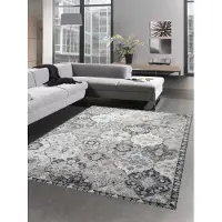 Carpetia Teppich Outdoor Orientteppich Wohnzimmerteppich Ornamente in grau blau Größe - 200 x 290 cm