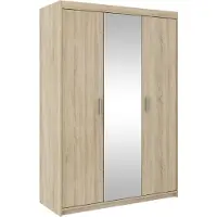 AX Living Storicos 3T 3-türige Kleiderschrank mit Spiegel Eiche Sonoma